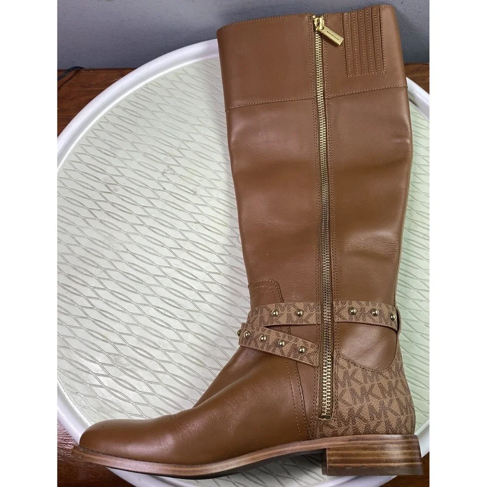 MICHAEL KORS Women's Leather Kincaid Brown Tall Riding Boot Sz. 7 M EUC $225MSP